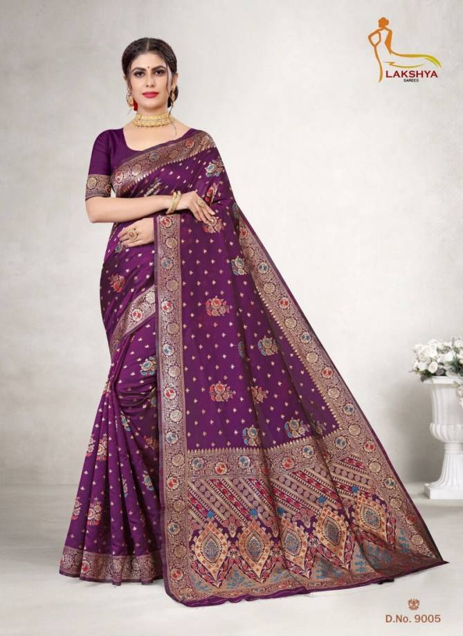Lakshya vidya vol 9 Fancy wear Heavy jacquard silk latest saree collection
